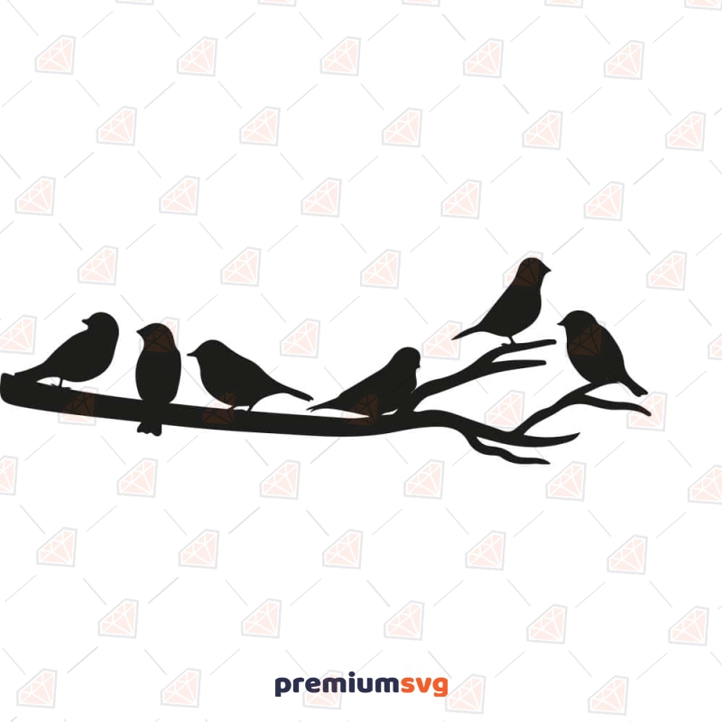 Sparrow on a Tree Branch SVG Cut File | PremiumSVG