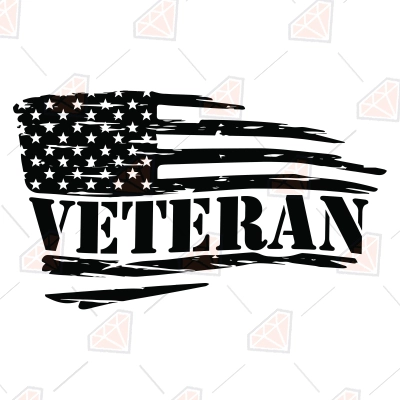 Wavy Distressed Veteran Flag SVG, BEST Veteran US Flag SVG | PremiumSVG