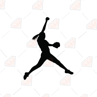 Softball Pitcher SVG, Softball Player Silhouette SVG | PremiumSVG