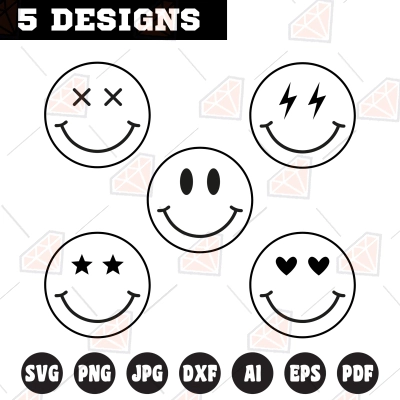 Smiley Faces Bundle SVG, Smiley Face for Cricut | PremiumSVG