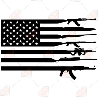 America Gun Flag SVG | Guns USA Flag SVG | PremiumSVG