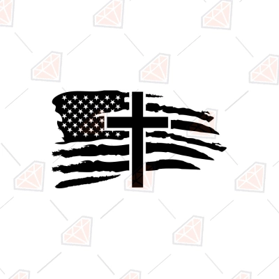 American Distressed Flag with Cross SVG, USA Flag with Cross Instant ...