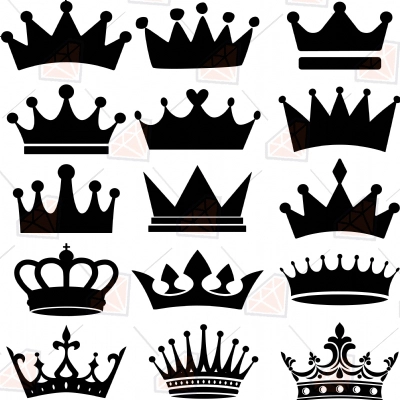 Black Crown Bundle SVG Cut Files, Crown Bundle Instant Download ...