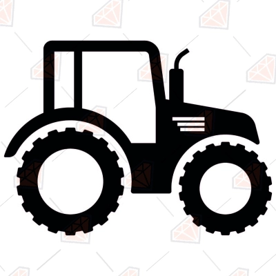 Black Tractor SVG Cut and Clipart Files | PremiumSVG