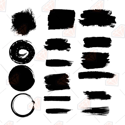 Black Brush Strokes SVG, Paint Strokes SVG Cut Files