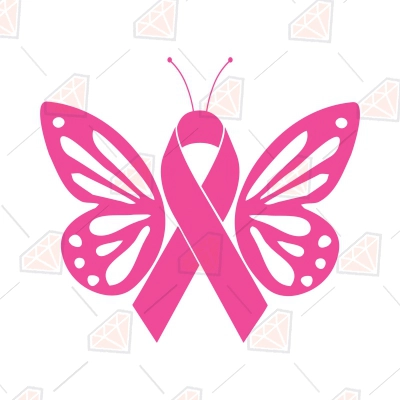 Butterfly Cancer Ribbon SVG, Cancer Awareness SVG | PremiumSVG
