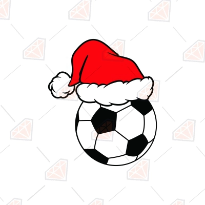 Christmas Soccer Ball SVG with Santa Hat | PremiumSVG