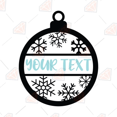 Christmas Tree Ornament Monogram SVG Cut File | PremiumSVG