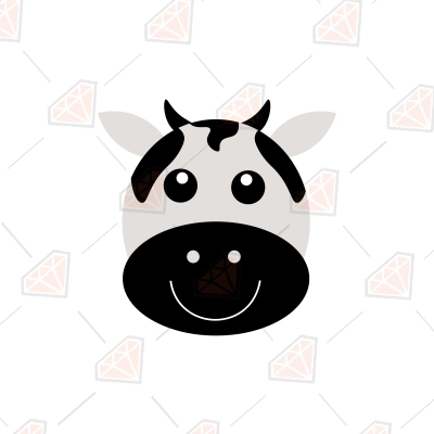 Cute Cow Head SVG Cut File, Instant Download | PremiumSVG