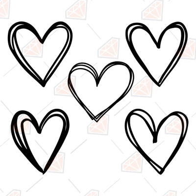 Doodle Heart SVG Bundle, Hand Drawn Hearts SVG Bundle | PremiumSVG