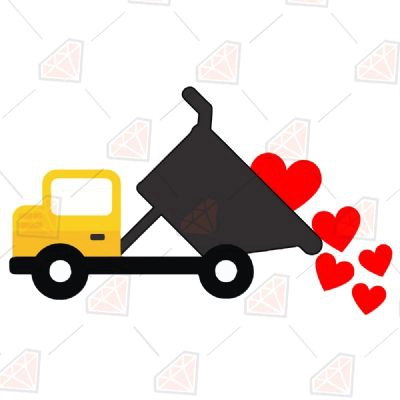 Dump Valentine Truck SVG Cut File, Dump Truck Heart SVG | PremiumSVG