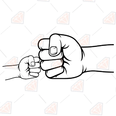 Fist Bump SVG Cut Files, Father's and Son Hand SVG | PremiumSVG