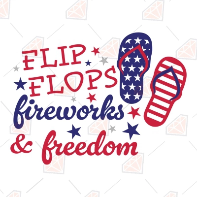 Flip Flops Fireworks and Freedom SVG, 4th of July SVG | PremiumSVG