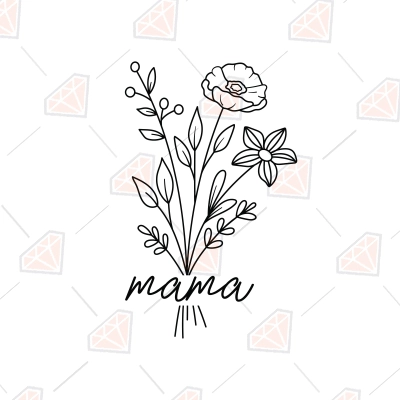 Floral Mama SVG, Mama SVG with Floral for Cricut | PremiumSVG