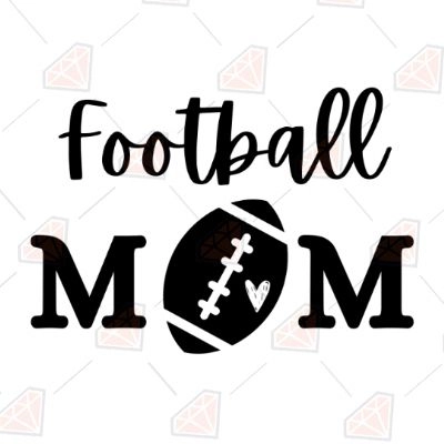 Football Mom with Heart Ball SVG Cut File | PremiumSVG