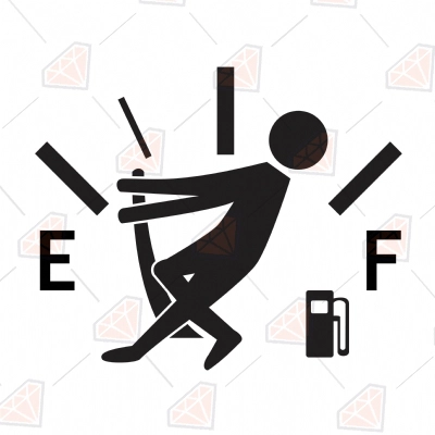 Gas Gauge Man SVG Cut File, Funny Gas Tank SVG Cut File | PremiumSVG