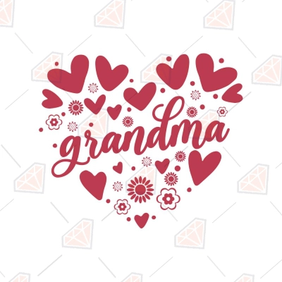 Grandma Floral Heart SVG, Mother's Day SVG | PremiumSVG