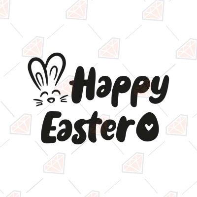 Happy Easter SVG File, Easter Egg & Bunny SVG | PremiumSVG