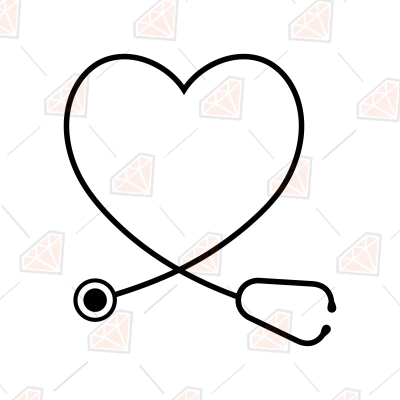 Heart Stethoscope SVG, Heart Stethoscope Instant Download | PremiumSVG