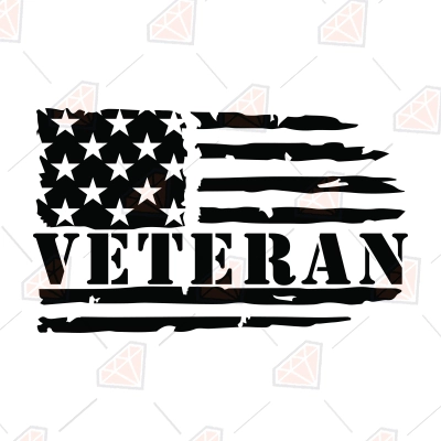 Horizontal Distressed Veteran Flag SVG, US Army Veteran SVG | PremiumSVG