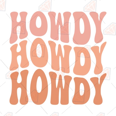 Howdy Retro SVG, Western SVG Wavy Design | PremiumSVG