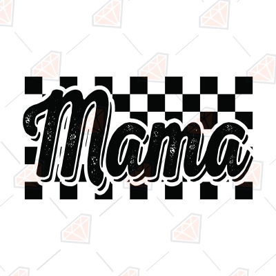 Mama SVG with Checkered, Retro Mama SVG | PremiumSVG