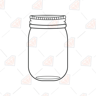 Mason Jar SVG, Mason Jar Outline SVG | PremiumSVG