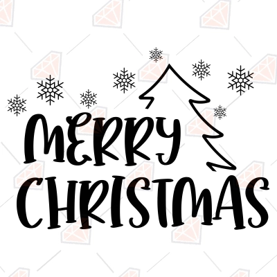 Merry Christmas Half Tree SVG | PremiumSVG