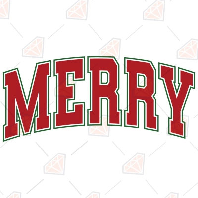 Merry SVG with Varsity Font | PremiumSVG