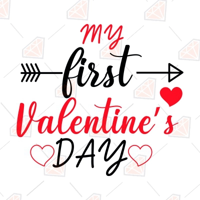 My First Valentine's Day SVG, Baby Onesie SVG Design | PremiumSVG