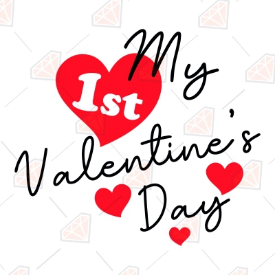 My 1st Valentine's Day SVG, Baby Shirt SVG Design | PremiumSVG