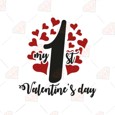 My First Valentine's Day SVG, Hearts SVG | PremiumSVG