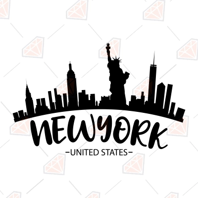 New York Skyline SVG, USA State Clipart | PremiumSVG