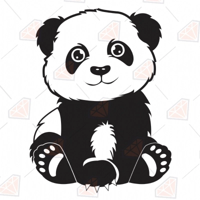 Panda SVG Cut File, Panda Vector Files Instant Download | PremiumSVG