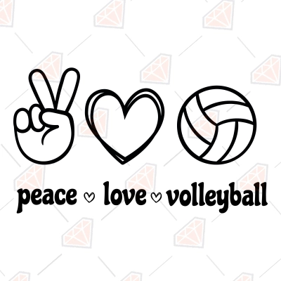 Peace Love Volleyball SVG, Instant Download | PremiumSVG
