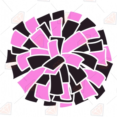 Pink and Black Pom Pom SVG, Pom Pom Vector Instant Download | PremiumSVG