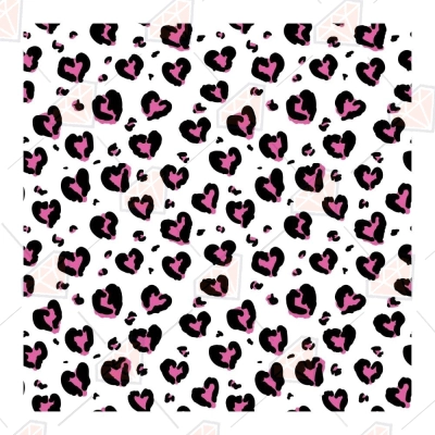 Pink Brush Heart Leopard Pattern SVG & Cricut File
