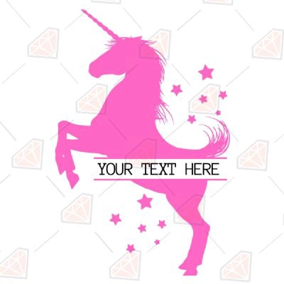 Pink Unicorn Monogram Svg Cut Files | PremiumSVG