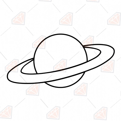 Planet Saturn Outline SVG, Saturn SVG File Instant Download | PremiumSVG