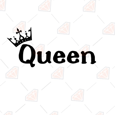 Queen with Crown SVG Cut File, Instant Download | PremiumSVG