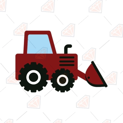 Red Farm Tractor SVG Cut & Clipart File | PremiumSVG