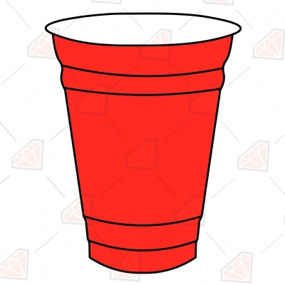 Red Party Cup SVG Cut and Clipart Files