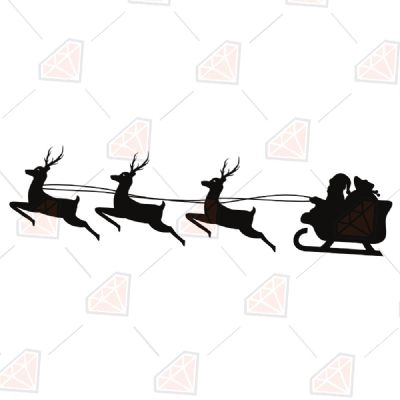 Santa Claus Rides Svg Cut & Clipart Files 