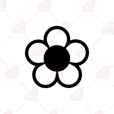 Simple 5 Leaf Flower SVG, Simple Flower SVG Clipart Files | PremiumSVG