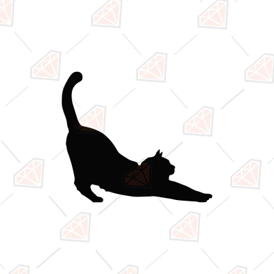 Stretching Cat SVG Silhouette, Cut File | PremiumSVG