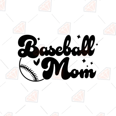 Tail Font Baseball Mom SVG Design, Cut File | PremiumSVG