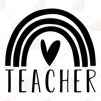 Teacher with Boho Rainbow SVG File | PremiumSVG