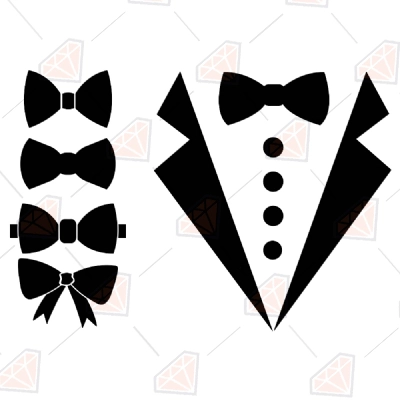 Tuxedo SVG Cut File, Tuxedo with Bows Clipart | PremiumSVG