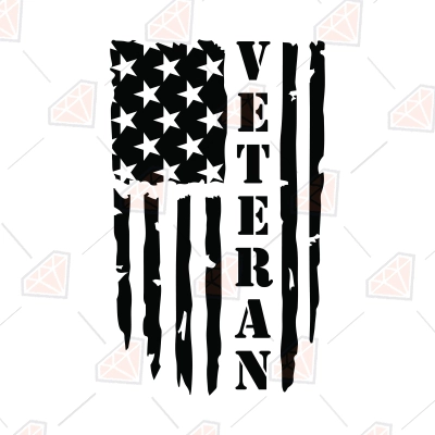 Vertical Distressed Veteran Flag SVG, US Army SVG | PremiumSVG