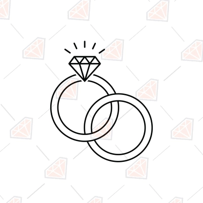 Wedding Rings Icon SVG, Interlocked Wedding Rings SVG | PremiumSVG